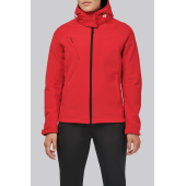 Dames softshell jas met afneembare capuchon